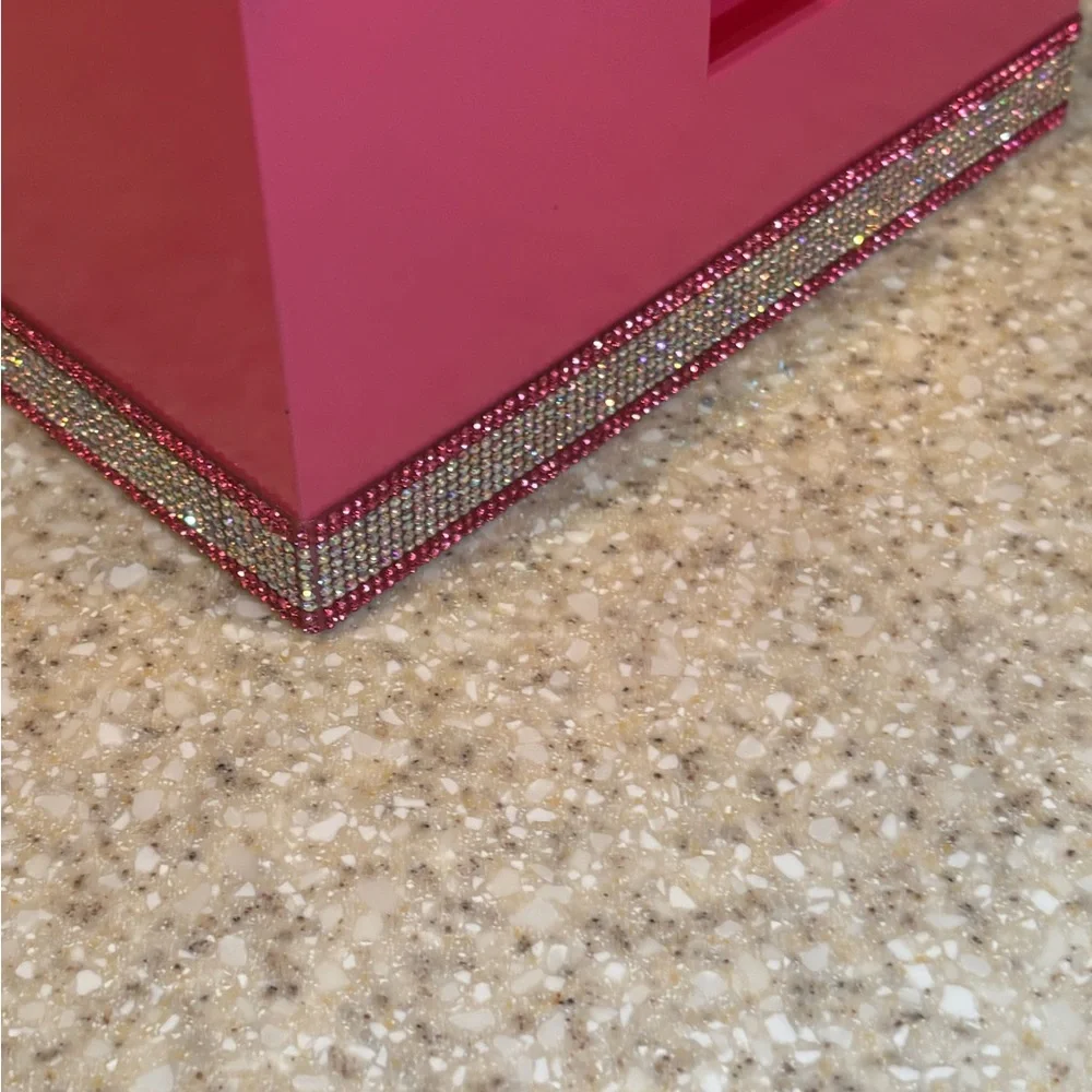 Pink Decorative Organizer with Rhinestone Trim!